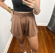 Load image into Gallery viewer, Two In One Drawstring Skort- Taupe