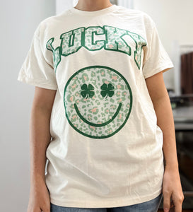 Leopard Lucky Smiley Graphic Tee